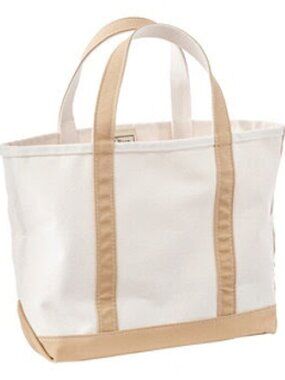 LL BEAN MEDIUM BOAT AND TOTE Canvas Tote, Canyon Khaki, Long straps
